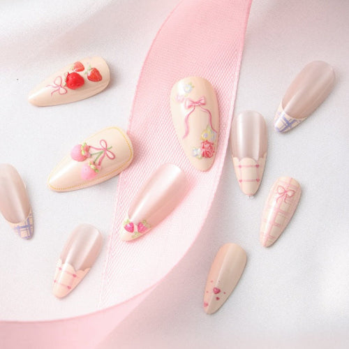 Never Have I Ever - Floral Femme - Almond Press-On Nails