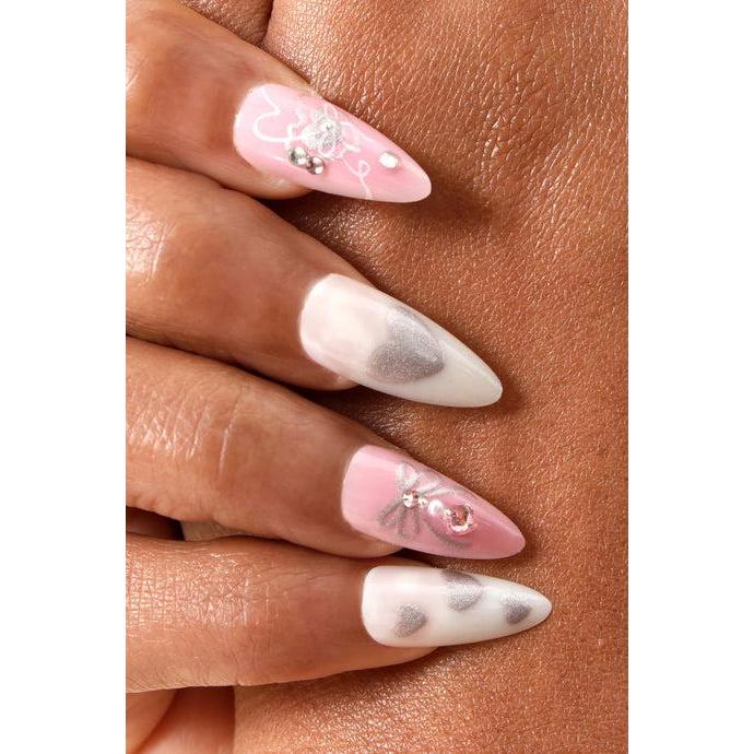 Never Have I Ever - Hearts Of Pearls - Almond Press-On Nails - Nail Extensions at Beyond Polish
