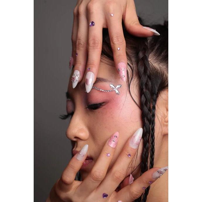 Never Have I Ever - Hearts Of Pearls - Almond Press-On Nails - Nail Extensions at Beyond Polish