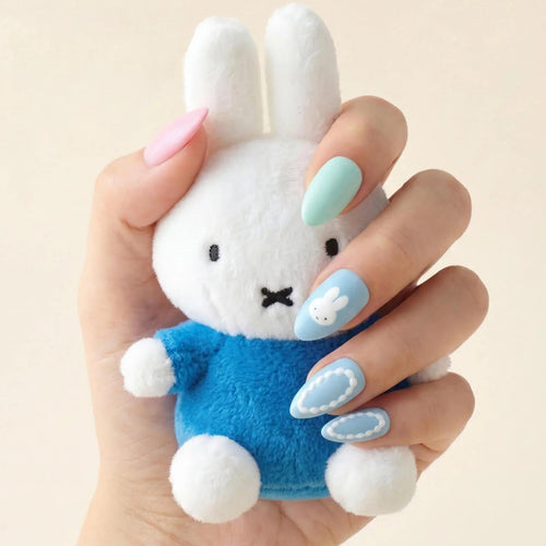 Never Have I Ever - Pastel Miffy - Almond Press-On Nails