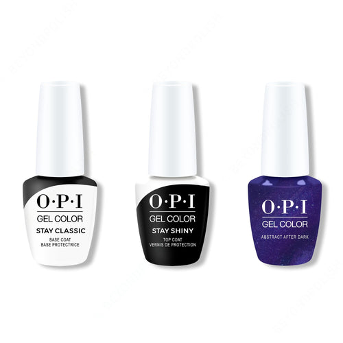 OPI GelColor Combo - Stay Classic Base, Shiny Top & Abstract After Dark