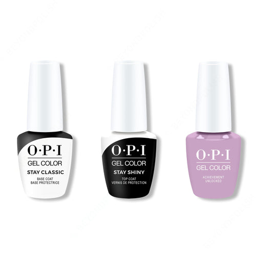 OPI GelColor Combo - Stay Classic Base, Shiny Top & Achievement Unlocked