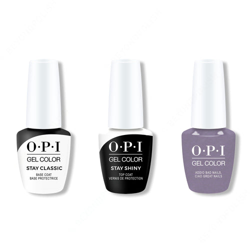 OPI GelColor Combo - Stay Classic Base, Shiny Top & Addio Bad Nails, Ciao Great Nails