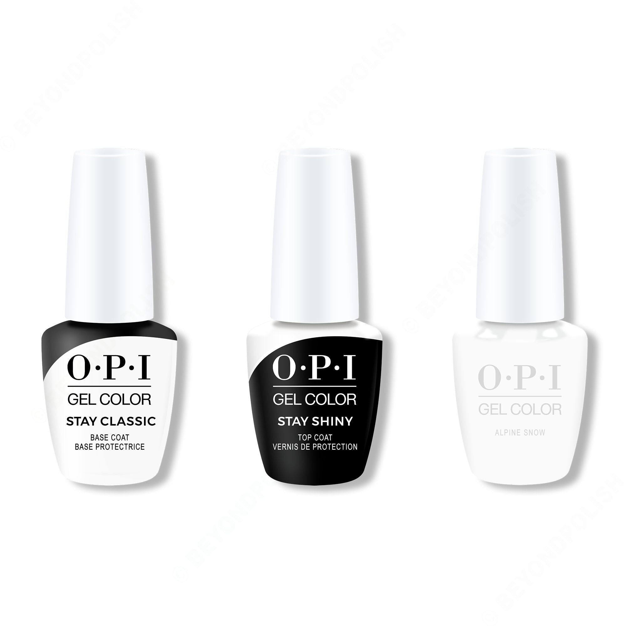 OPI GelColor Combo - Stay Classic Base, Shiny Top & Alpine Snow - Gel Polish at Beyond Polish
