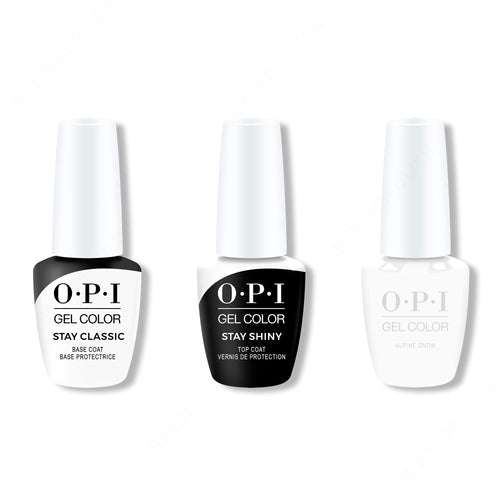 OPI GelColor Combo - Stay Classic Base, Shiny Top & Alpine Snow