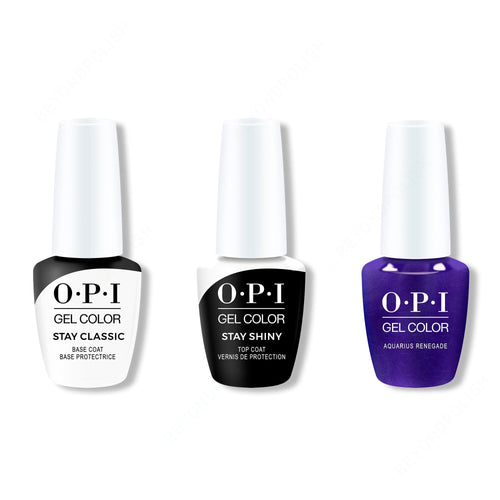 OPI GelColor Combo - Stay Classic Base, Shiny Top & Aquarius Renegade