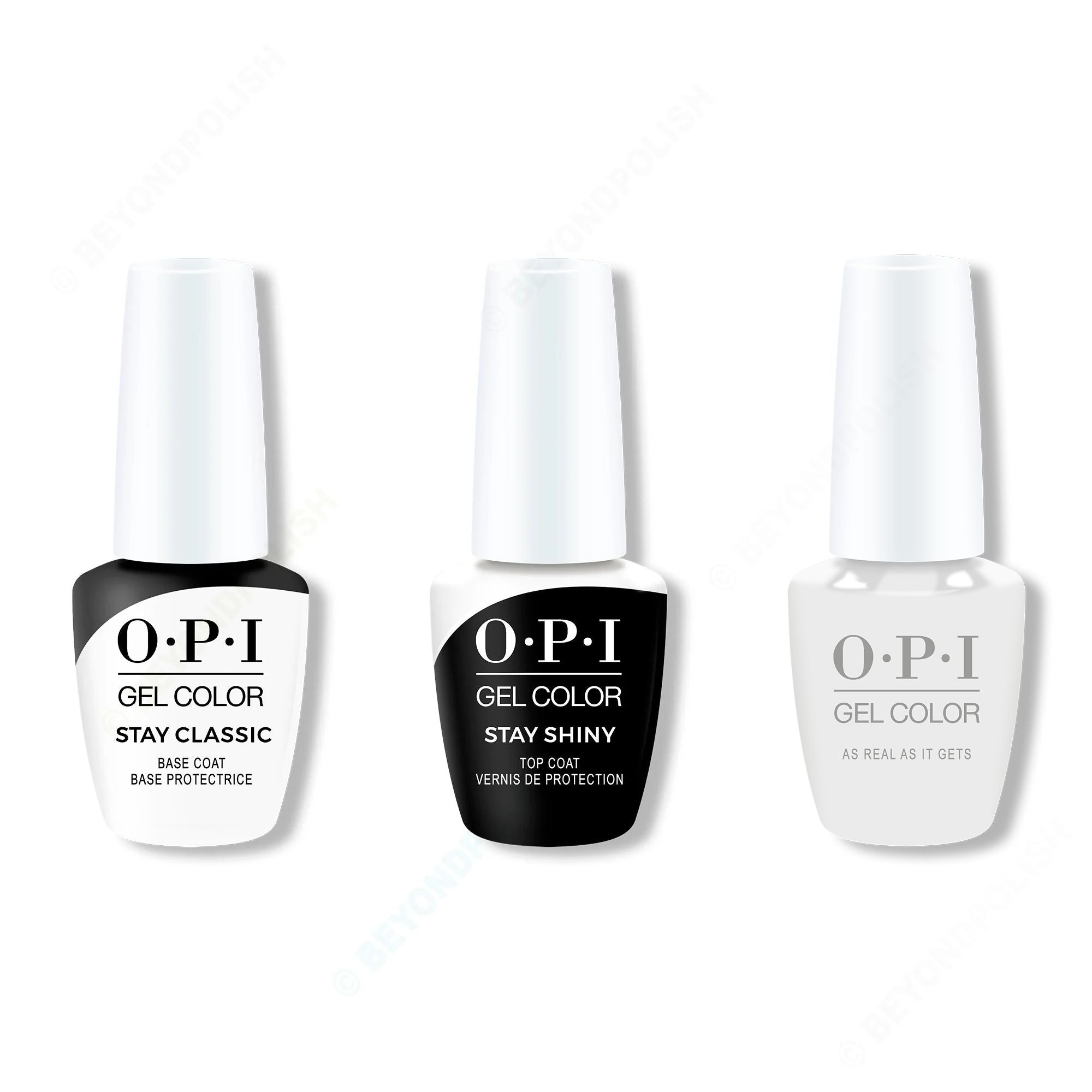 OPI GelColor Combo - Stay Classic Base, Shiny Top & As Real As It Gets - Gel Polish at Beyond Polish