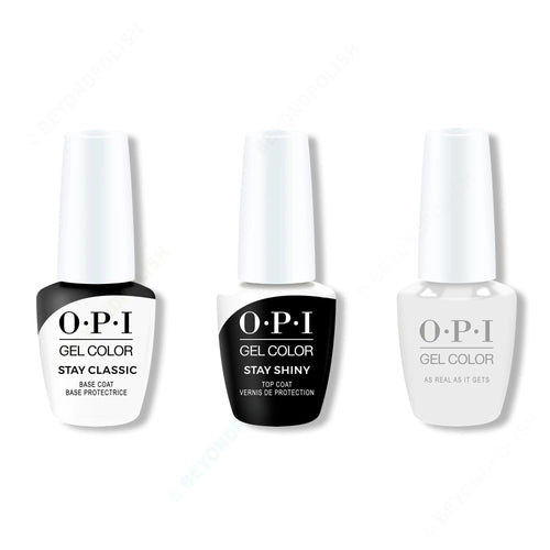 OPI GelColor Combo - Stay Classic Base, Shiny Top & As Real As It Gets