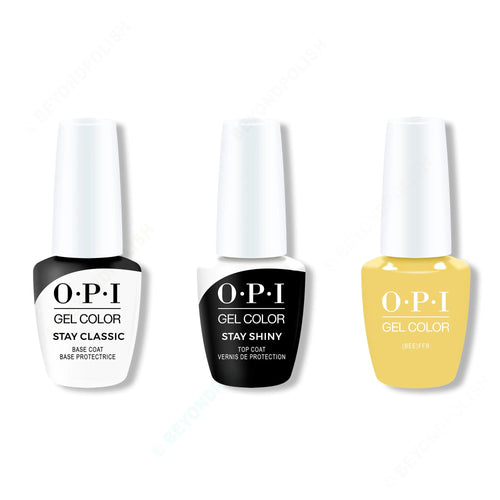 OPI GelColor Combo - Stay Classic Base, Shiny Top & (Bee)Ffr