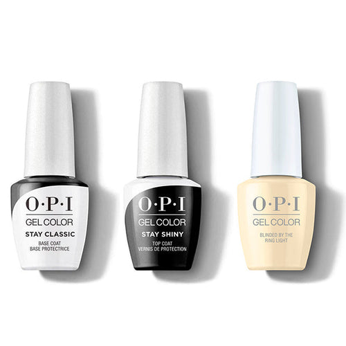 OPI GelColor Combo - Stay Classic Base, Shiny Top & Blinded By The Ring Light