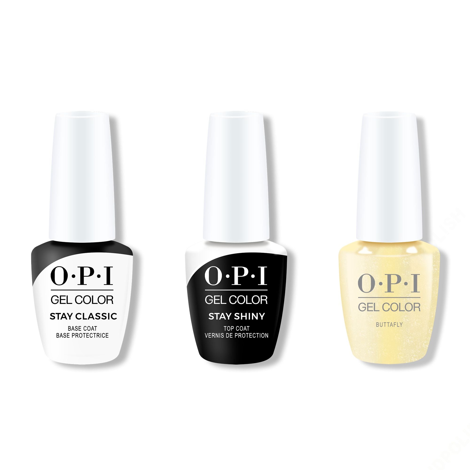 OPI GelColor Combo - Stay Classic Base, Shiny Top & Buttafly - Gel Polish at Beyond Polish