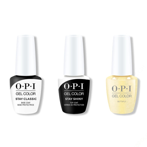 OPI GelColor Combo - Stay Classic Base, Shiny Top & Buttafly