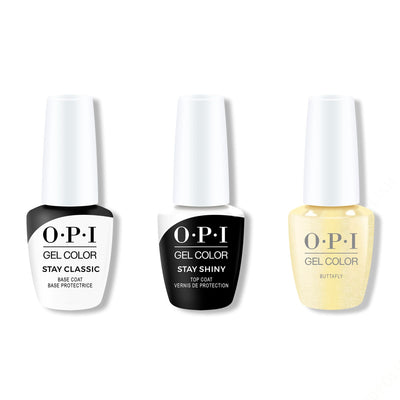 OPI GelColor Combo - Stay Classic Base, Shiny Top & Buttafly - Gel Polish at Beyond Polish