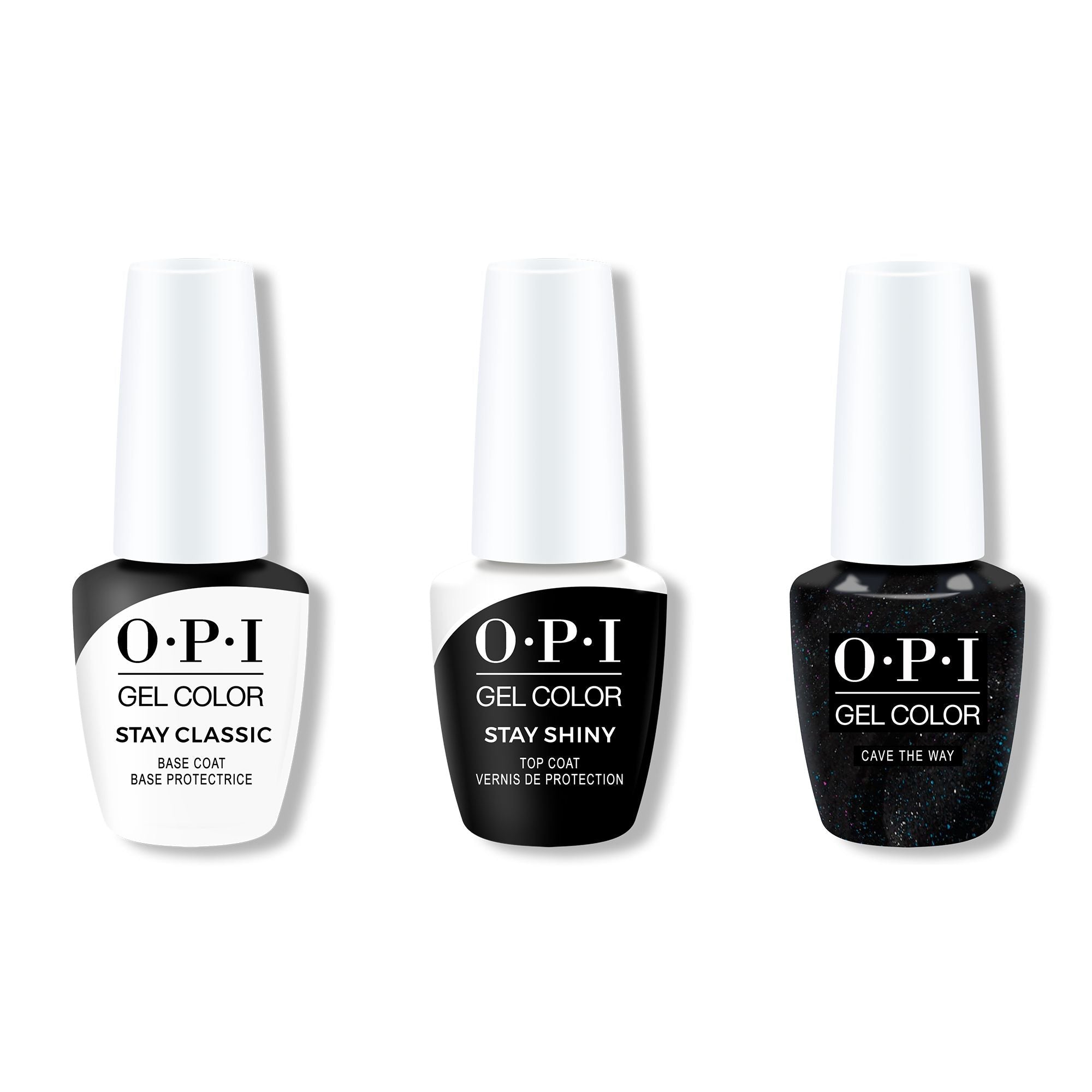 OPI GelColor Combo - Stay Classic Base, Shiny Top & Cave The Way - Gel Polish at Beyond Polish