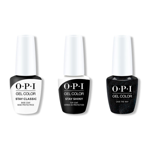 OPI GelColor Combo - Stay Classic Base, Shiny Top & Cave The Way