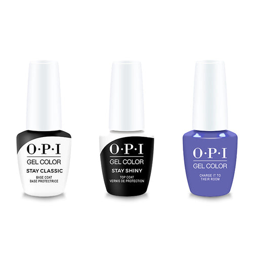 OPI GelColor Combo - Stay Classic Base, Shiny Top & Charge It To Their Room