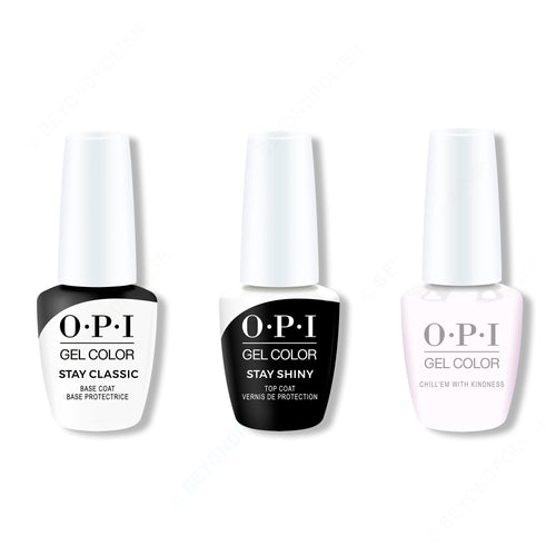 OPI GelColor Combo - Stay Classic Base, Shiny Top & Chill 'Em With Kindness