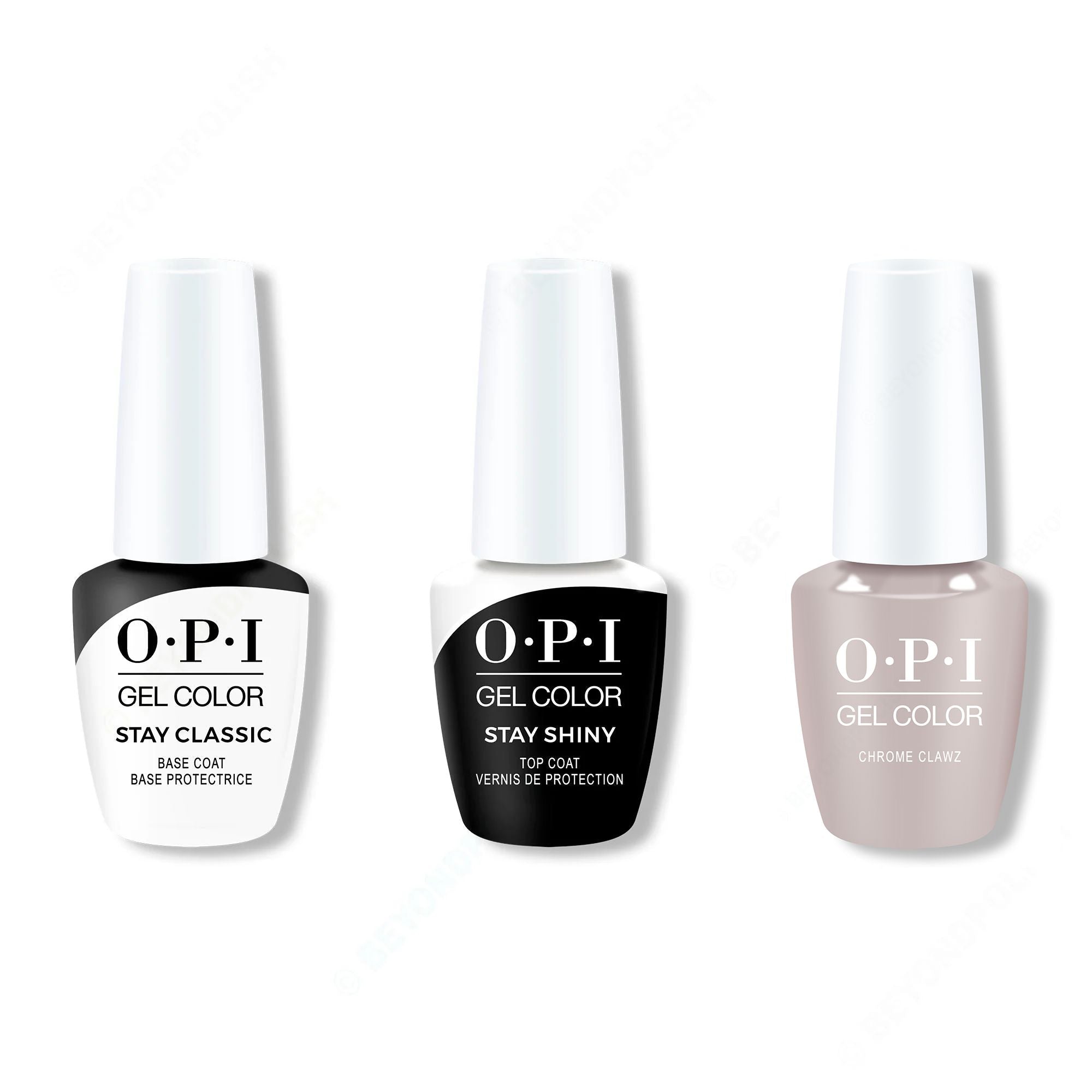 OPI GelColor Combo - Stay Classic Base, Shiny Top & Chrome Clawz - Gel Polish at Beyond Polish