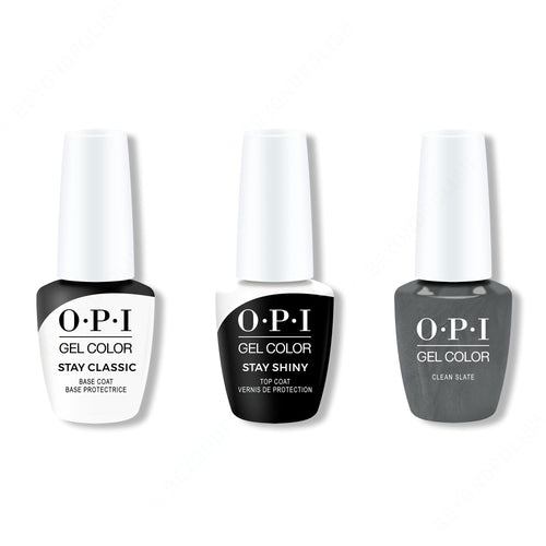 OPI GelColor Combo - Stay Classic Base, Shiny Top & Clean Slate