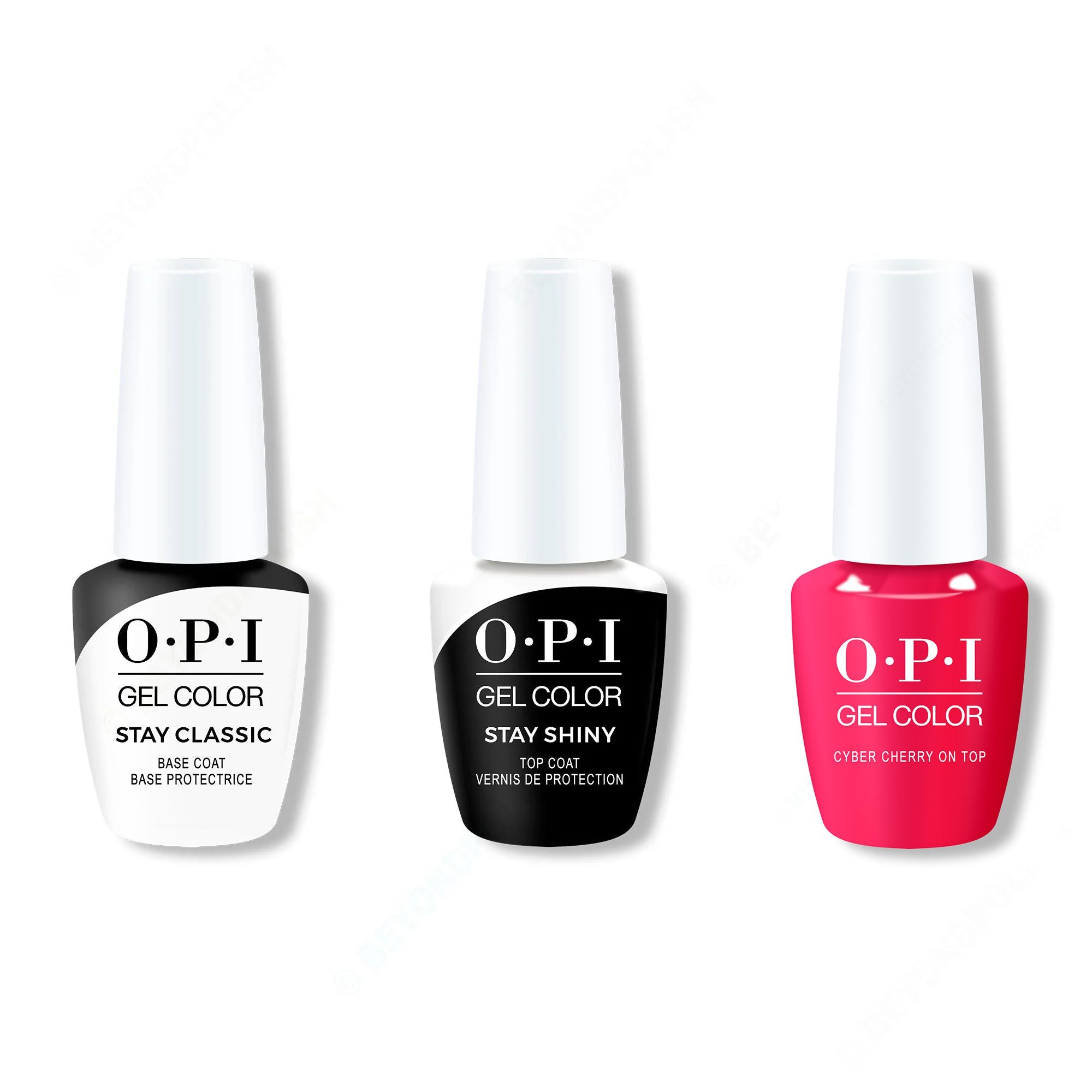 OPI GelColor Combo - Stay Classic Base, Shiny Top & Cyber Cherry on Top - Gel Polish at Beyond Polish