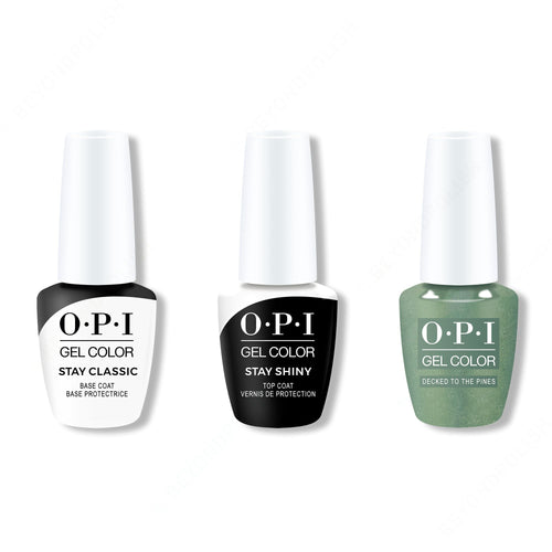 OPI GelColor Combo - Stay Classic Base, Shiny Top & Decked to the Pines