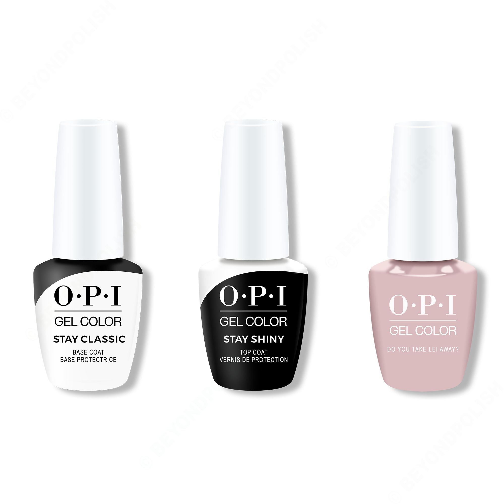 OPI GelColor Combo - Stay Classic Base, Shiny Top & Do You Take Lei Away? - Gel Polish at Beyond Polish