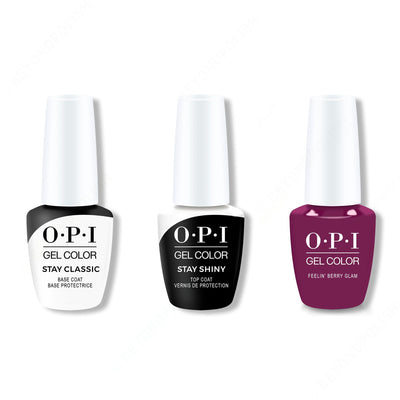 OPI GelColor Combo - Stay Classic Base, Shiny Top & Feelin' Berry Glam - Gel Polish at Beyond Polish