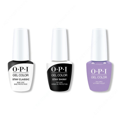 OPI GelColor Combo - Stay Classic Base, Shiny Top & Galleria Vittorio Violet - Gel Polish at Beyond Polish