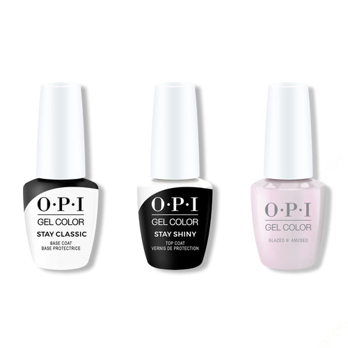 OPI GelColor Combo - Stay Classic Base, Shiny Top & Glazed N' Amused