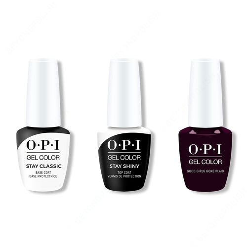 OPI GelColor Combo - Stay Classic Base, Shiny Top & Good Girls Gone Plaid