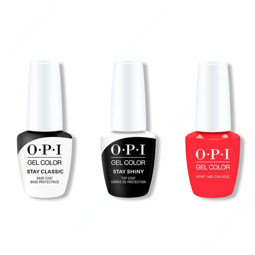 OPI GelColor Combo - Stay Classic Base, Shiny Top & Heart and Con-soul