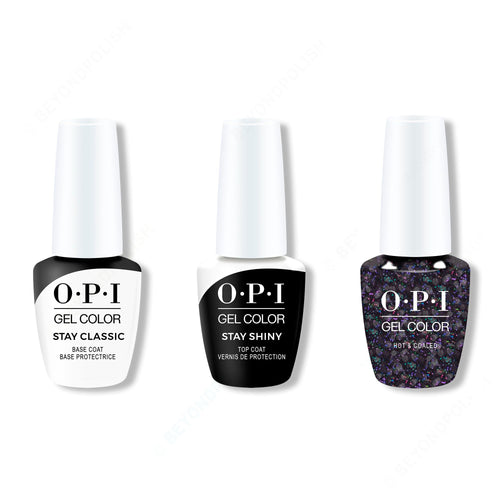 OPI GelColor Combo - Stay Classic Base, Shiny Top & Hot & Coaled