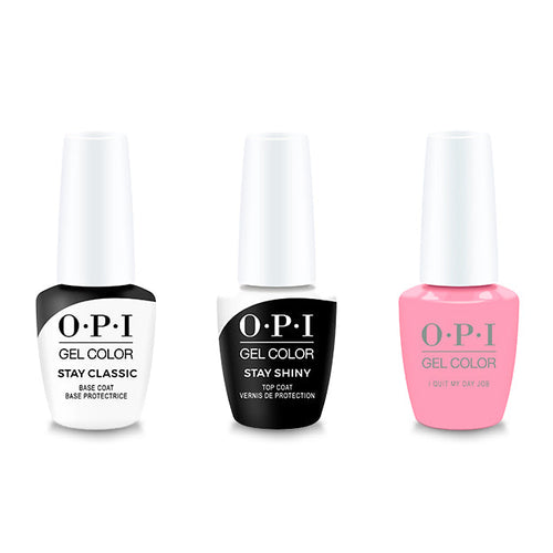 OPI GelColor Combo - Stay Classic Base, Shiny Top & I Quit My Day Job