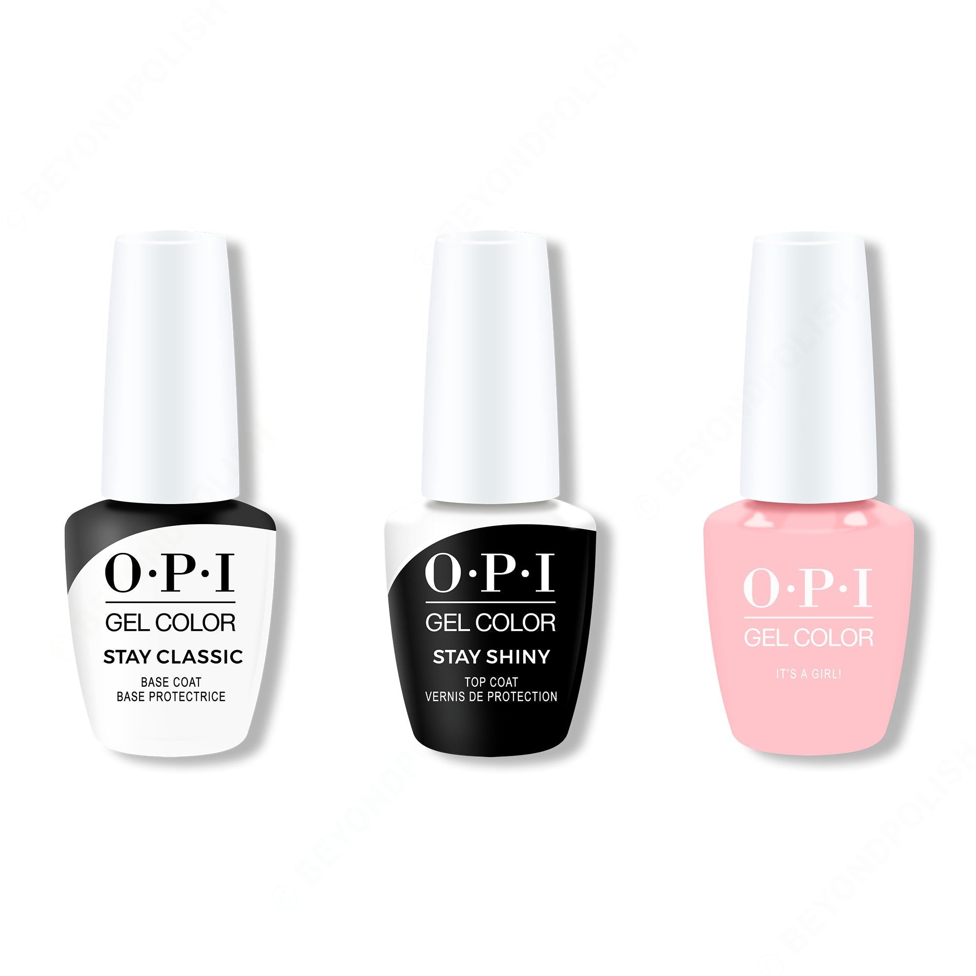 OPI GelColor Combo - Stay Classic Base, Shiny Top & It's A Girl! - Gel Polish at Beyond Polish
