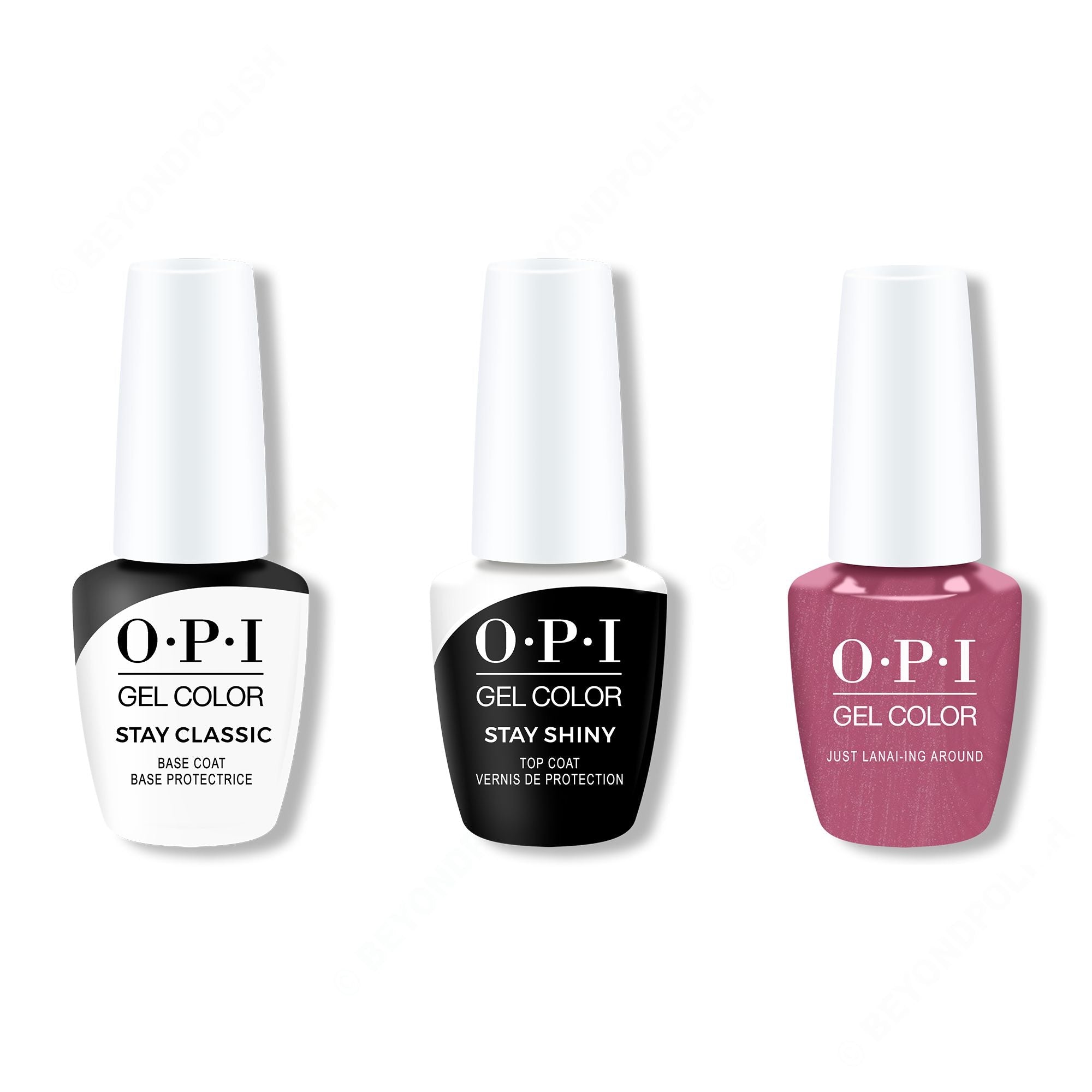 OPI GelColor Combo - Stay Classic Base, Shiny Top & Just Lanai-ing Around - Gel Polish at Beyond Polish