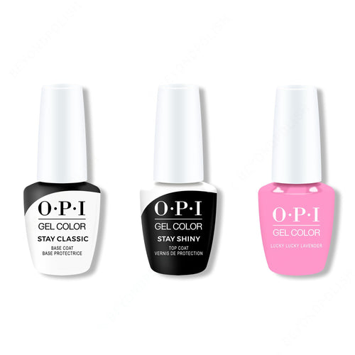 OPI GelColor Combo - Stay Classic Base, Shiny Top & Lucky Lucky Lavender