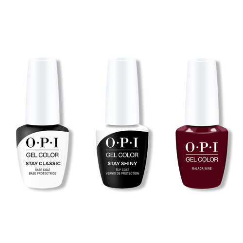 OPI GelColor Combo - Stay Classic Base, Shiny Top & Malaga Wine
