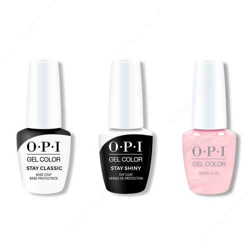 OPI GelColor Combo - Stay Classic Base, Shiny Top & Merry & Ice