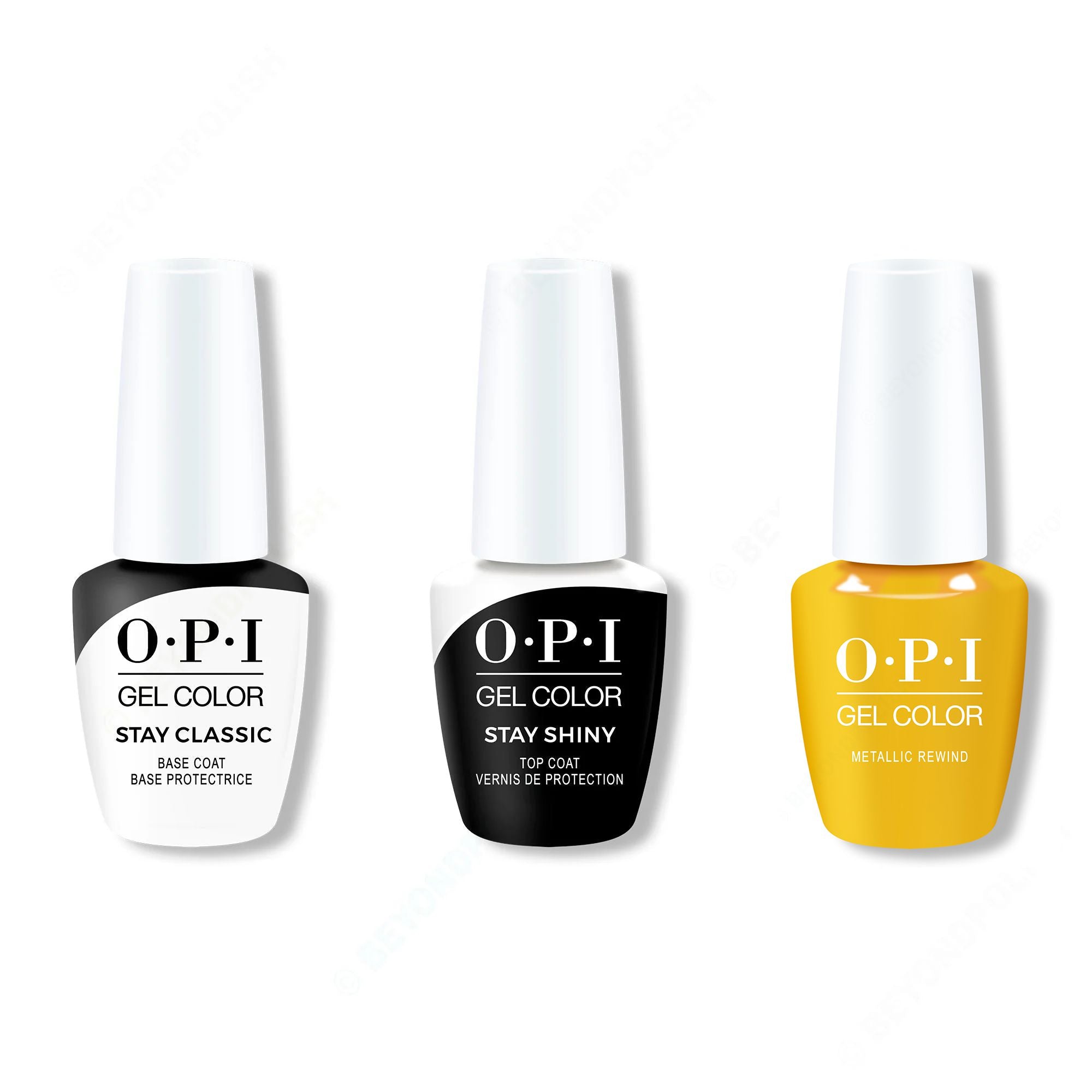 OPI GelColor Combo - Stay Classic Base, Shiny Top & Metallic Rewind - Gel Polish at Beyond Polish