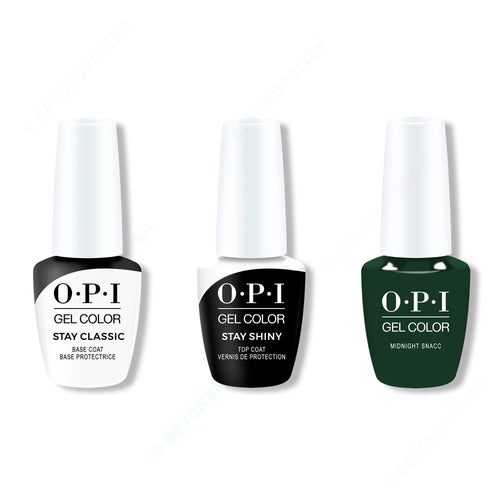 OPI GelColor Combo - Stay Classic Base, Shiny Top & Midnight Snacc