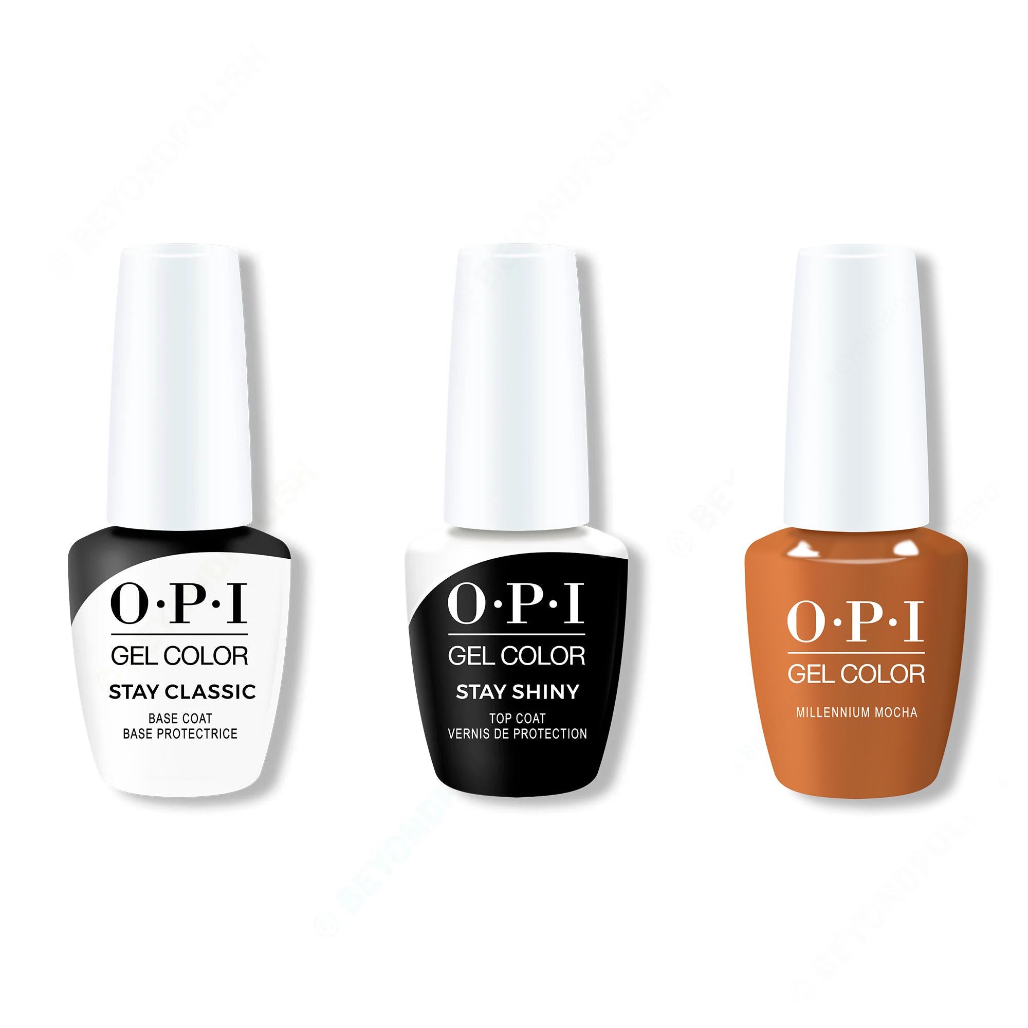 OPI GelColor Combo - Stay Classic Base, Shiny Top & Millennium Mocha - Gel Polish at Beyond Polish