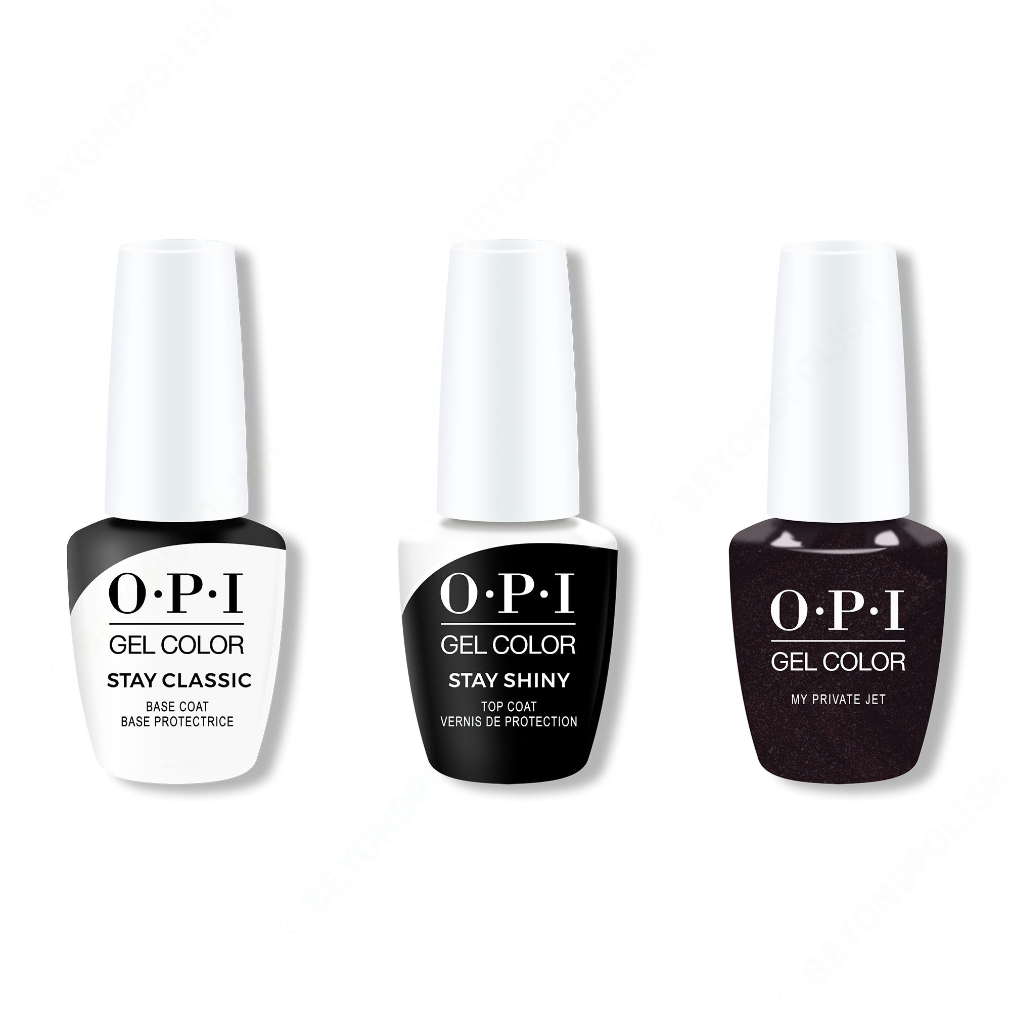 OPI GelColor Combo - Stay Classic Base, Shiny Top & My Private Jet - Gel Polish at Beyond Polish