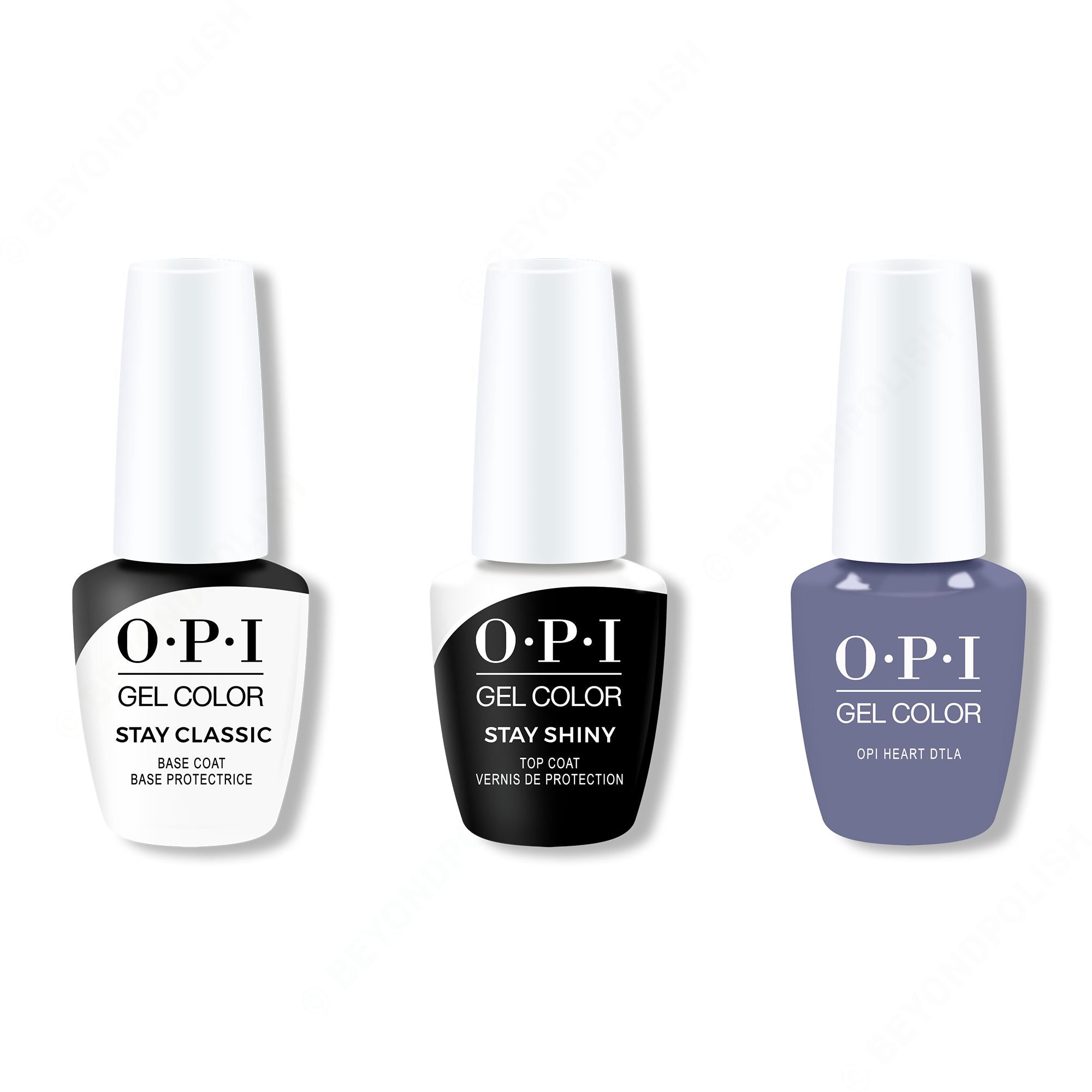 OPI GelColor Combo - Stay Classic Base, Shiny Top & OPI Heart DTLA - Gel Polish at Beyond Polish