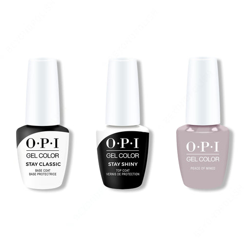 OPI GelColor Combo - Stay Classic Base, Shiny Top & Peace Of Mined