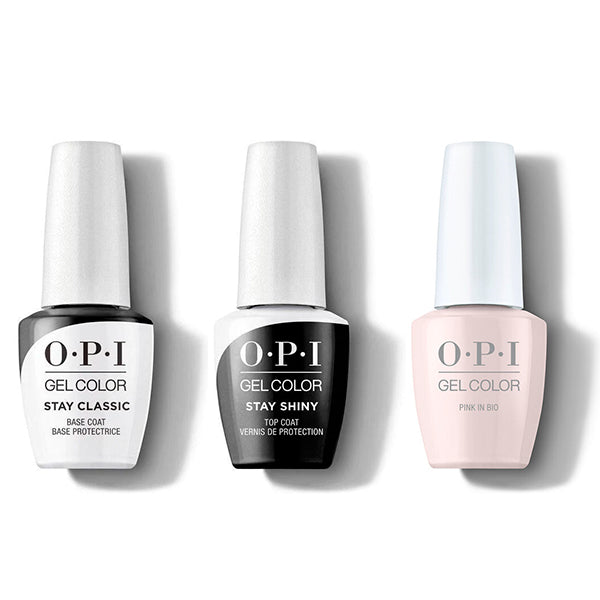 OPI GelColor Combo - Stay Classic Base, Shiny Top & Pink In Bio - Gel Polish at Beyond Polish