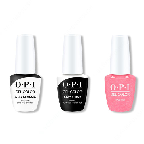 OPI GelColor Combo - Stay Classic Base, Shiny Top & Pixel Dust