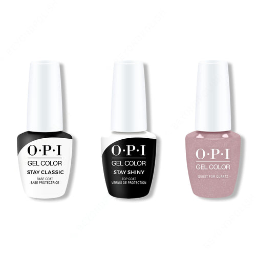 OPI GelColor Combo - Stay Classic Base, Shiny Top & Quest for Quartz