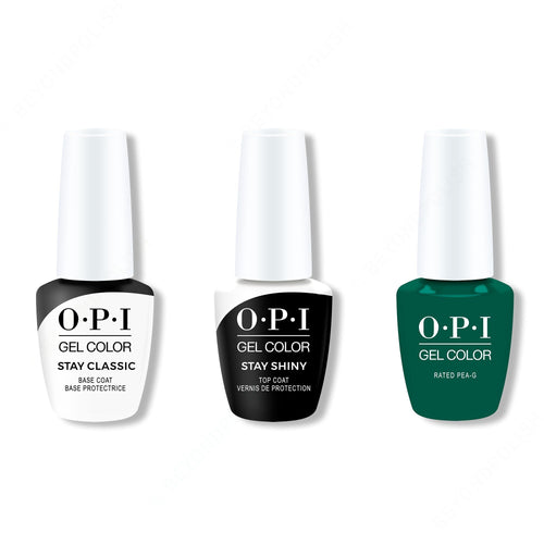 OPI GelColor Combo - Stay Classic Base, Shiny Top & Rated Pea-G
