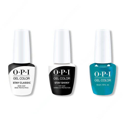 OPI GelColor Combo - Stay Classic Base, Shiny Top & Ready, Fete, Go