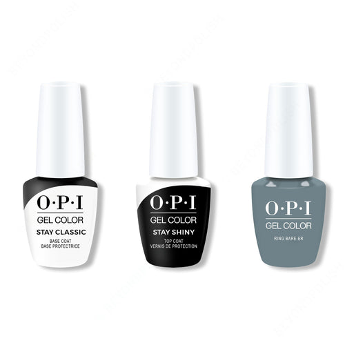 OPI GelColor Combo - Stay Classic Base, Shiny Top & Ring Bare-er